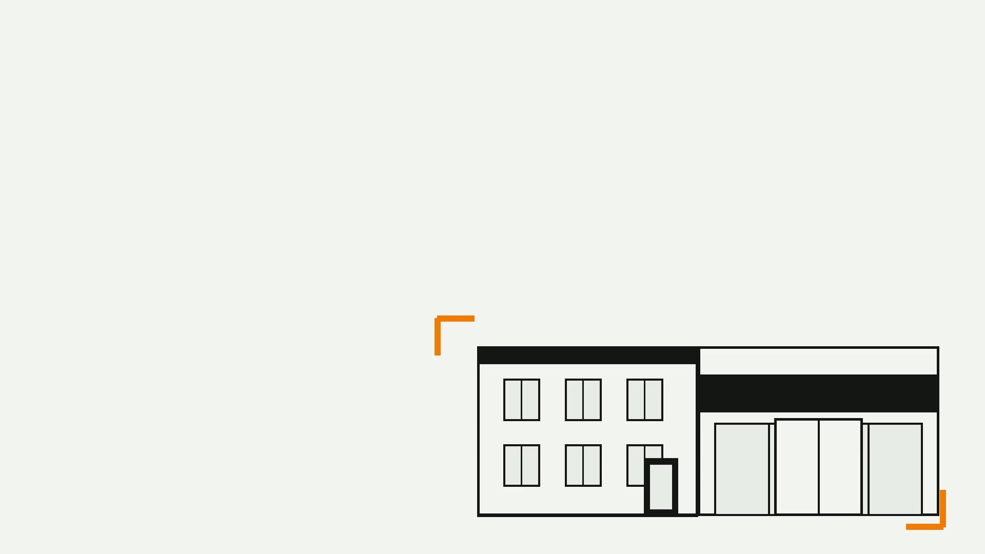 Illustrative Fassadenansicht für Wohnen und gewerbliche Nutzung
